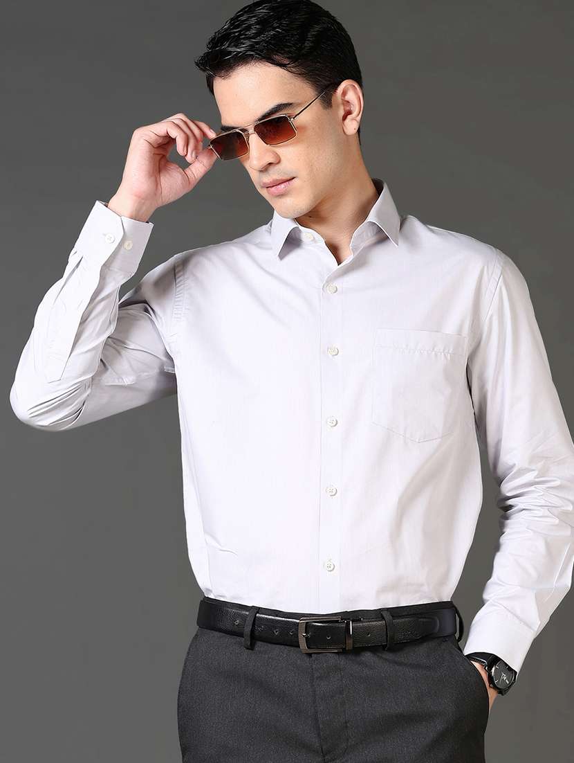 men solid long sleeve formal shirt - 21663730 -  Standard Image - 3
