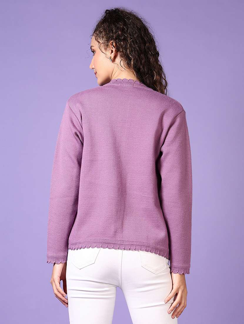 women self designed long sleeve cardigan - 21663756 -  Standard Image - 3