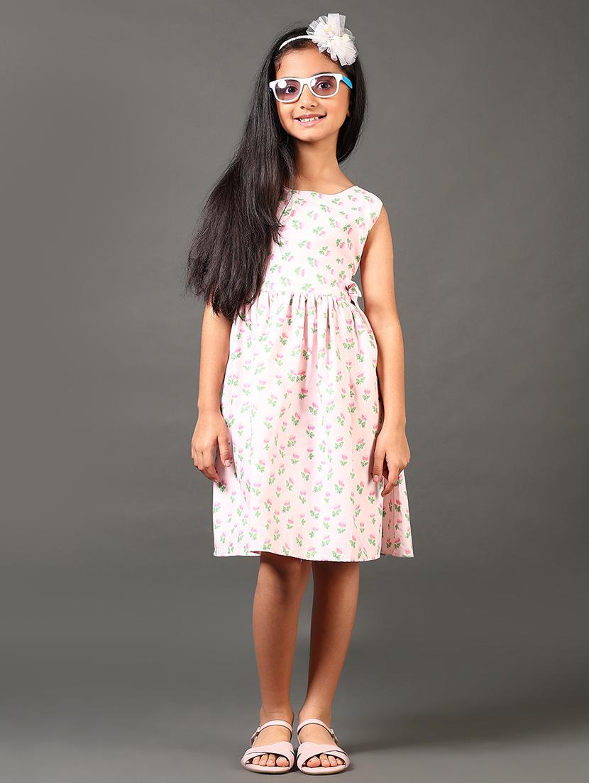 girls printed sleeveless round neck frock - 21663757 - Zoom Image - 0