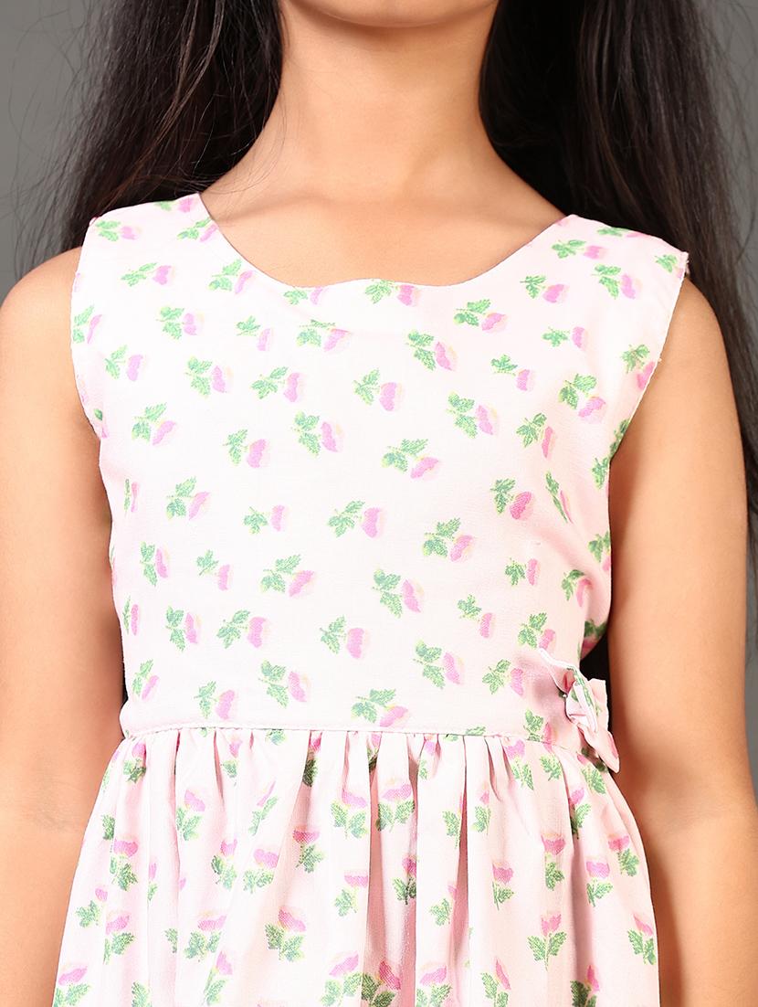 girls printed sleeveless round neck frock - 21663757 - Standard Image - 5