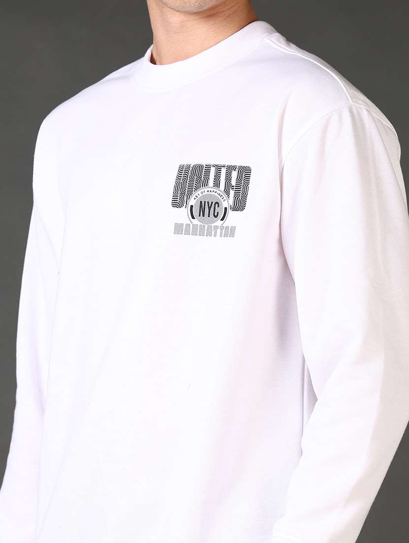 men chest print long sleeve sweatshirt - 21663765 -  Standard Image - 5