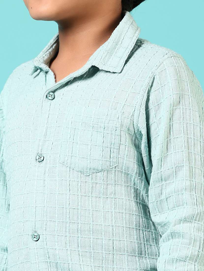 boys textured collared long sleeves shirt - 21663772 -  Standard Image - 5
