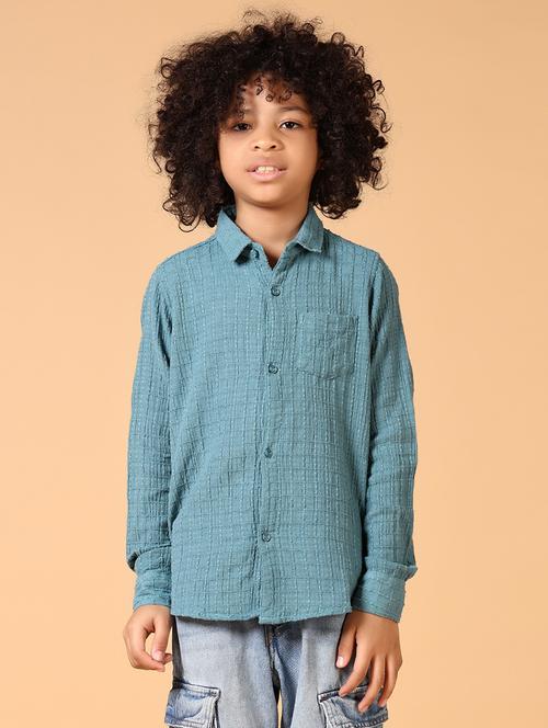 boys long sleeves self design shirt - 21663773 -  Standard Image - 0