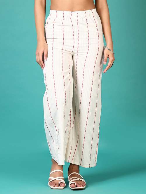 women self design straight palazzo - 21663775 -  Standard Image - 0