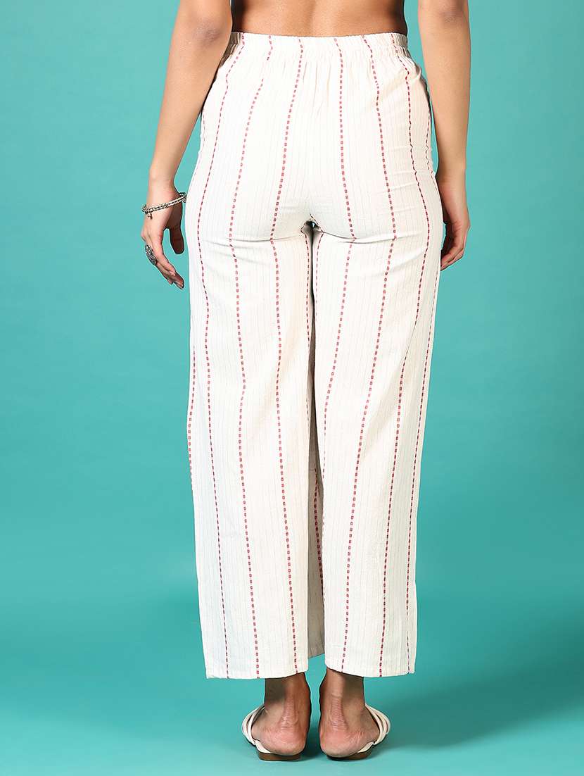 women self design straight palazzo - 21663775 - Standard Image - 3