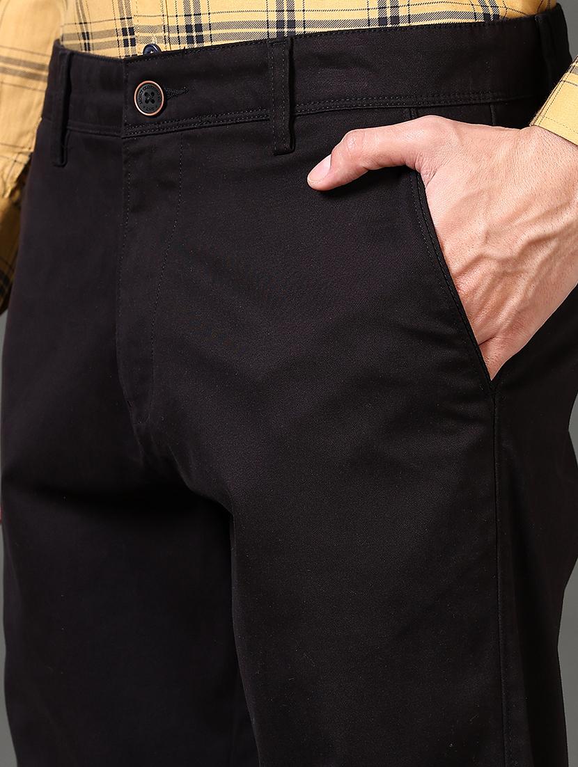 men solid mid rise flat front casual trouser - 21663778 - Standard Image - 5