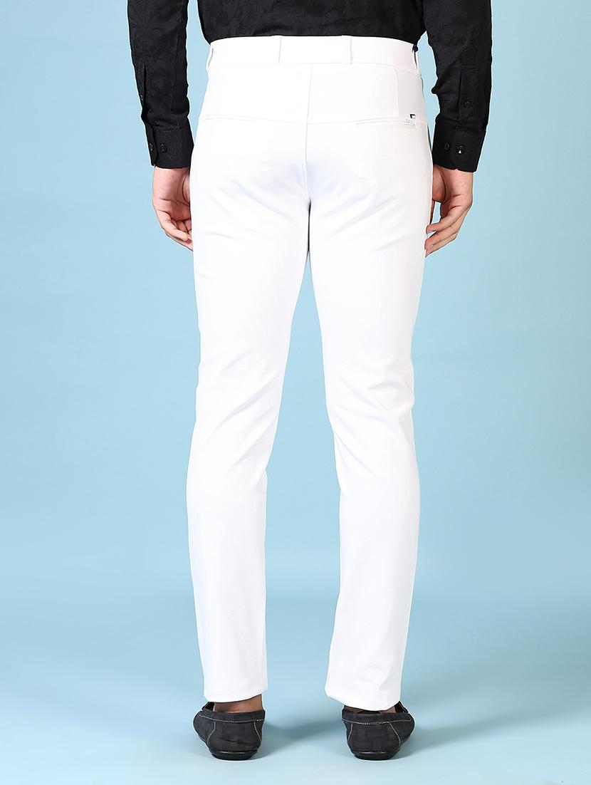 men solid mid rise flat front casual trouser - 21663783 - Standard Image - 3