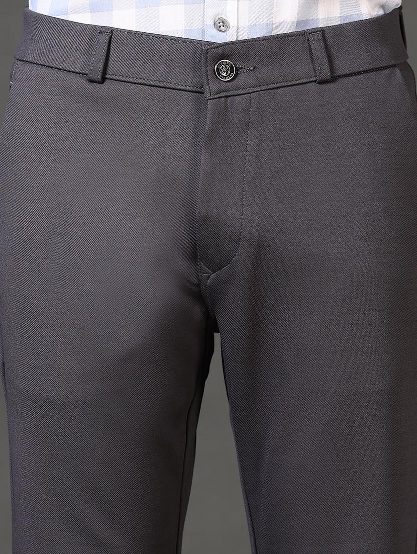 men solid mid rise flat front casual trouser - 21663786 - Standard Image - 5