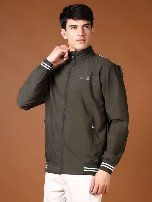 men long sleeves solid bomber jacket - 21663798 -  Standard Image - 0