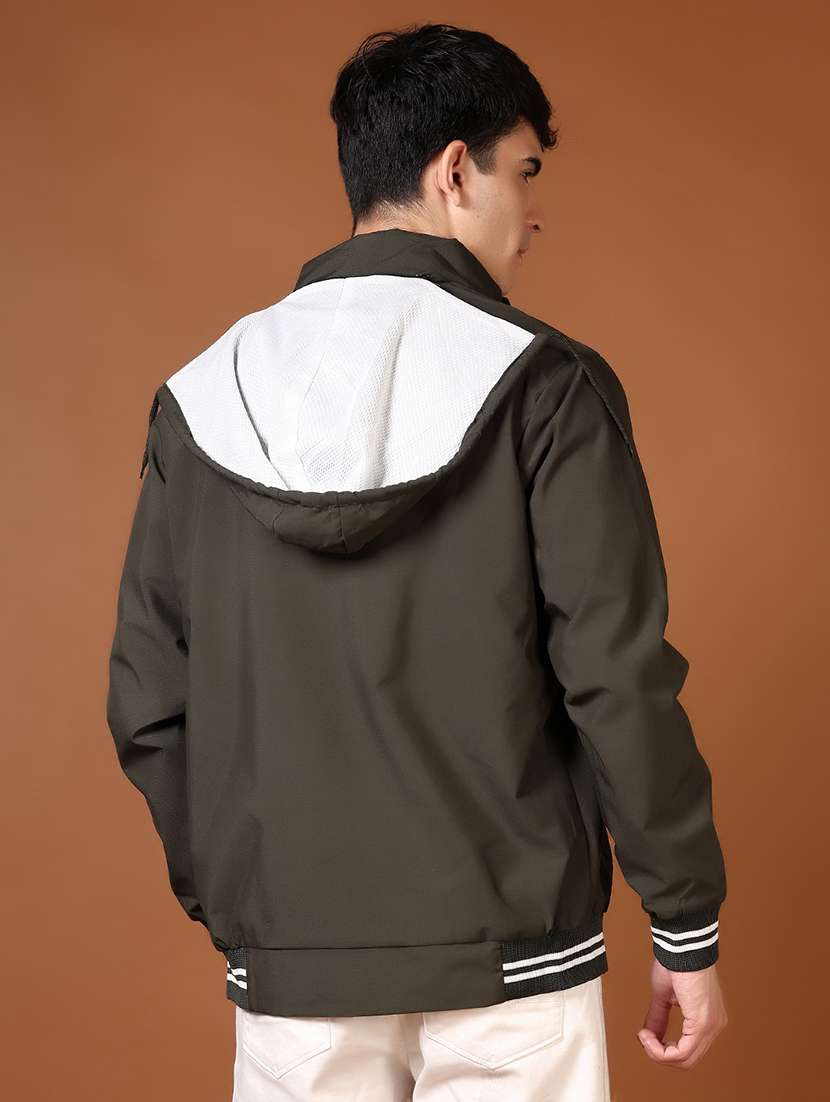 men long sleeves solid bomber jacket - 21663798 -  Standard Image - 3