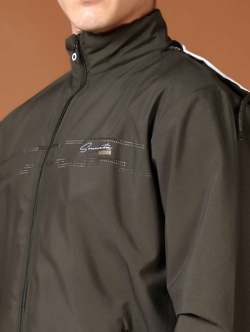 men long sleeves solid bomber jacket - 21663798 -  Standard Image - 5