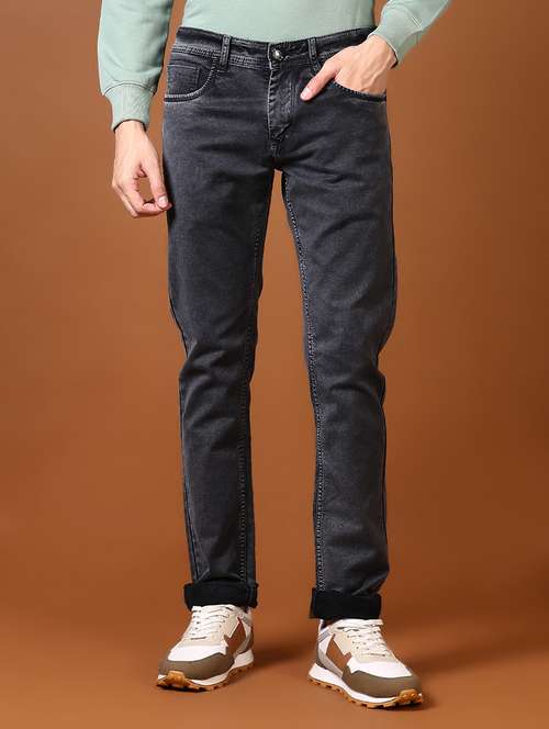 men solid mid rise full length jeans - 21663832 - Standard Image - 0