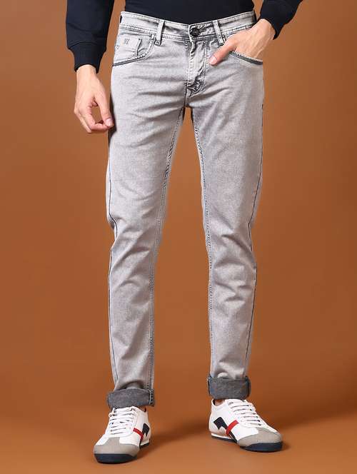 men solid mid rise full length jeans - 21663833 - Standard Image - 0