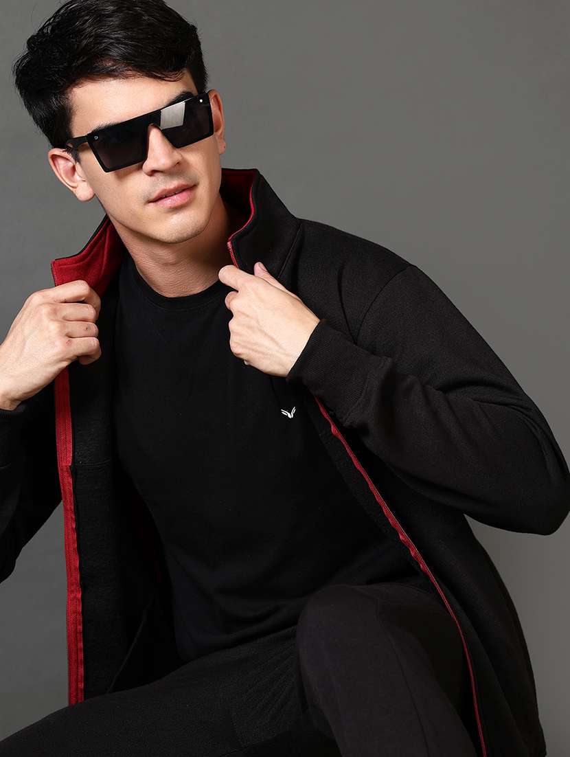 men solid long sleeve full length track suit - 21663858 -  Standard Image - 3