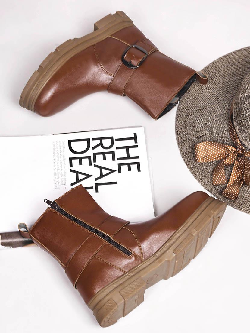 women tan solid ankle boots - 21664000 - Standard Image - 3