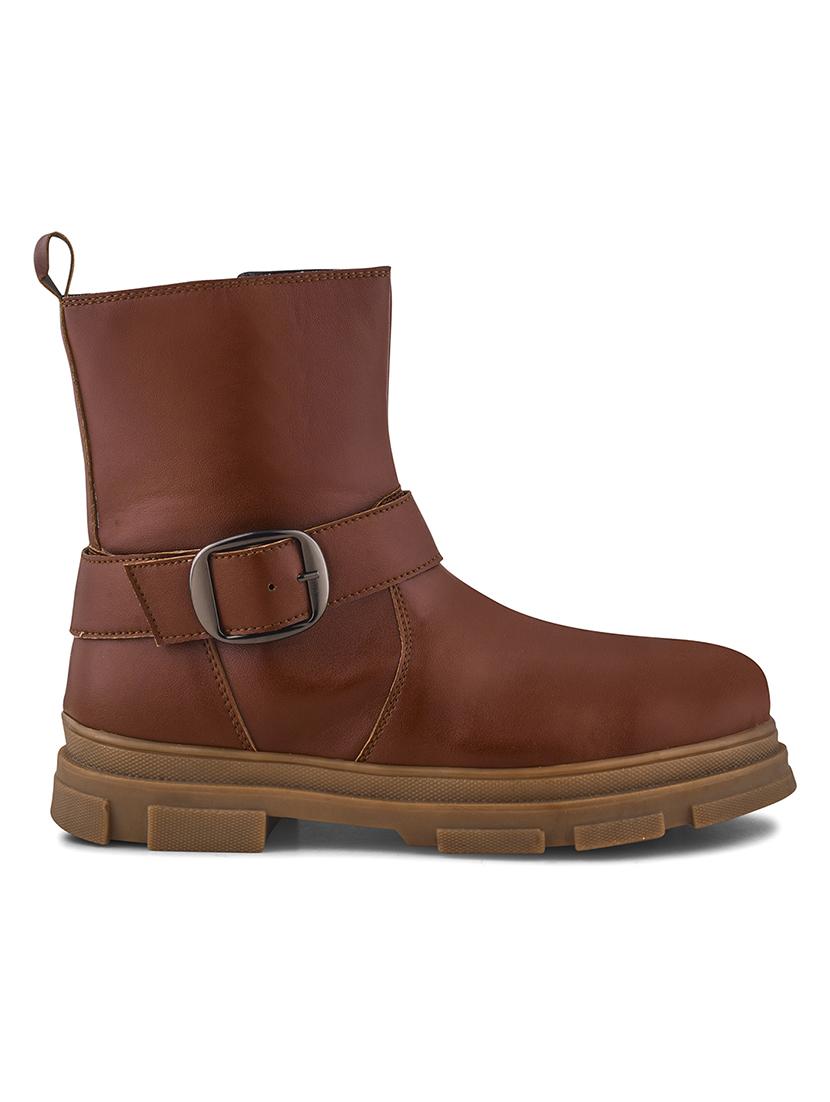 women tan solid ankle boots - 21664000 - Standard Image - 5