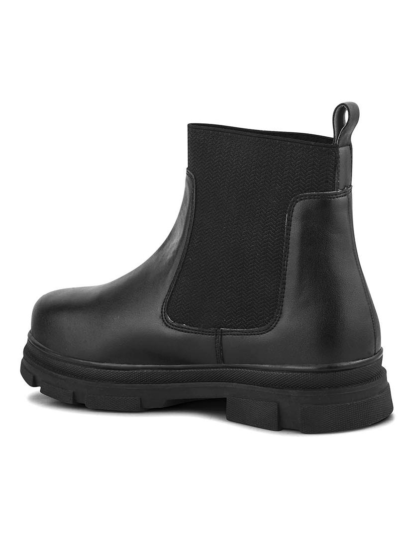 women black solid ankle boots - 21664001 - Standard Image - 3