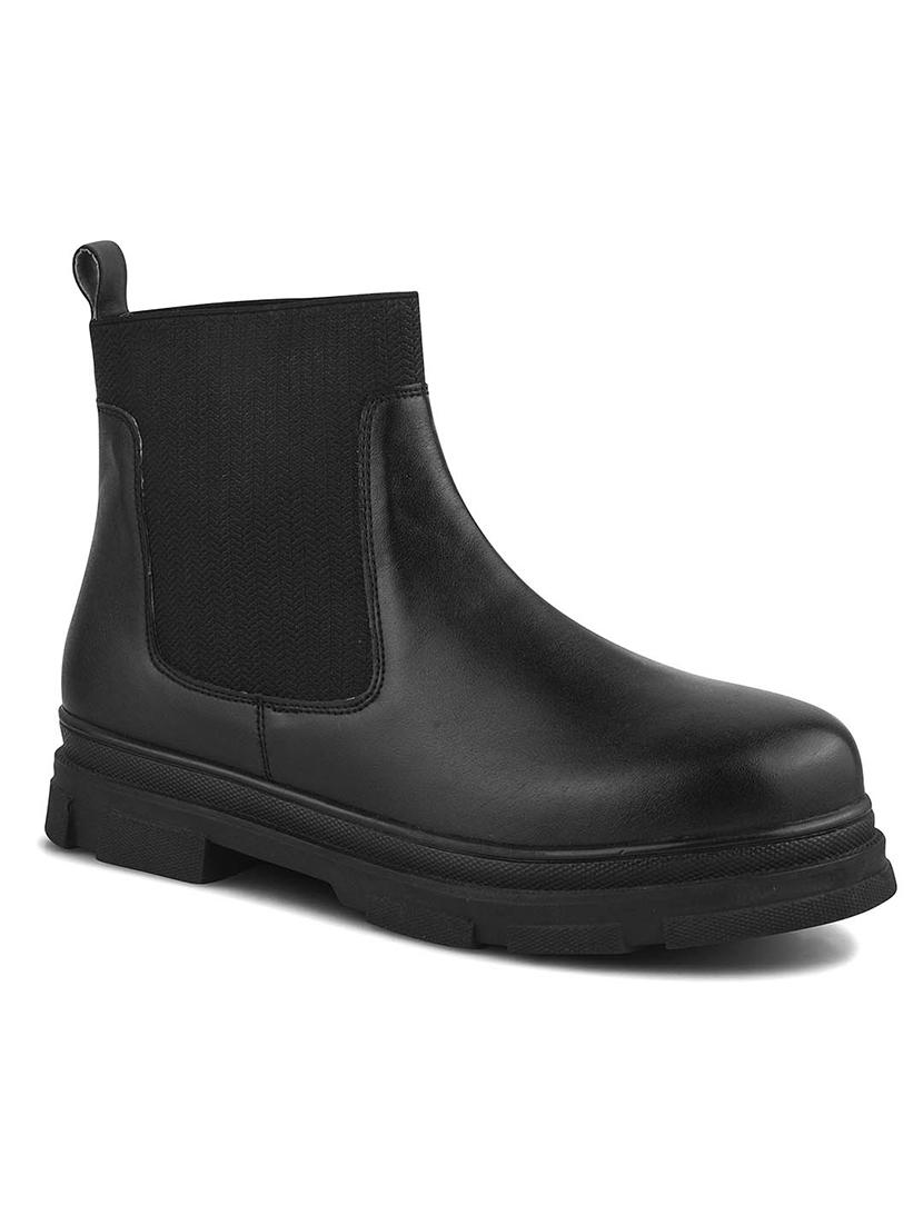 women black solid ankle boots - 21664001 - Standard Image - 5
