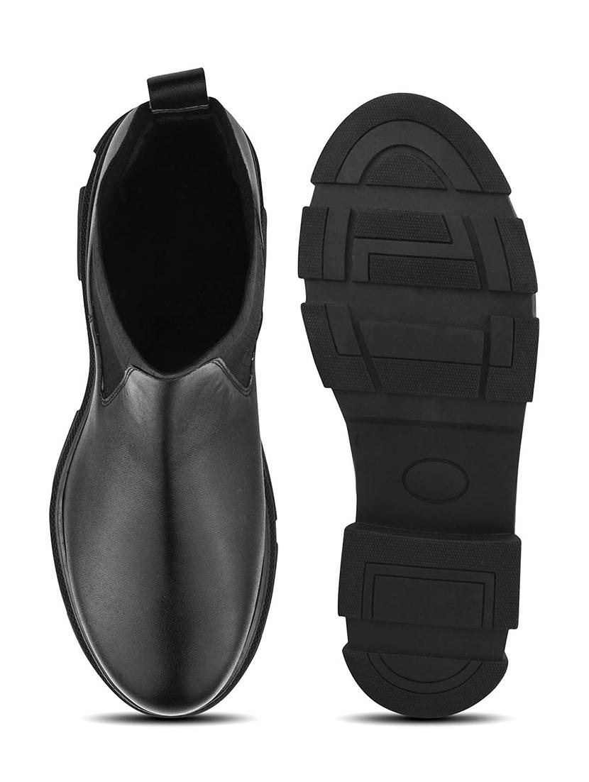 women black solid ankle boots - 21664001 - Standard Image - 8