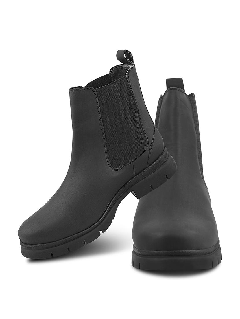 women black solid ankle boots - 21664002 - Standard Image - 3