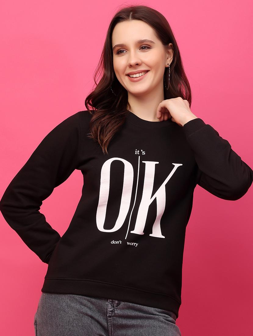 women front print long sleeve sweatshirt - 21664115 - Zoom Image - 0