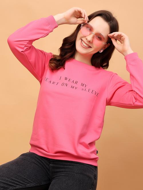 women chest print long sleeve sweatshirt - 21664116 -  Standard Image - 0