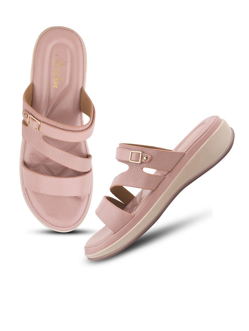women nude solid slip on sandal - 21664348 - Standard Image - 3
