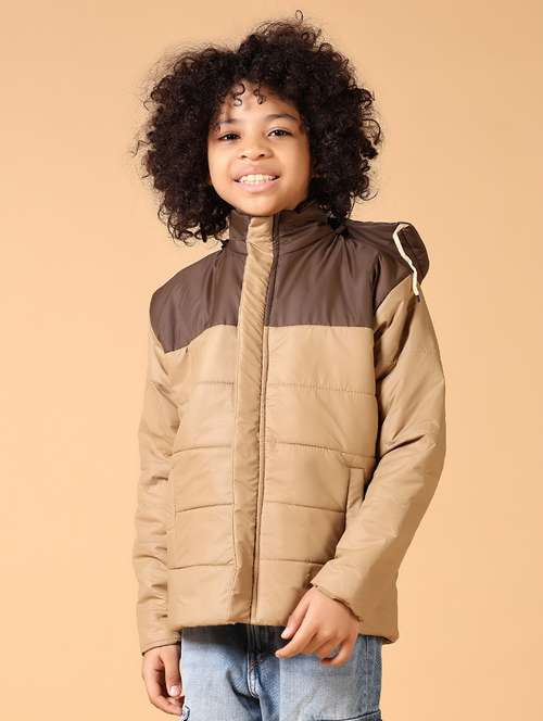 boys color block long sleeve quilted jacket - 21664506 -  Standard Image - 0