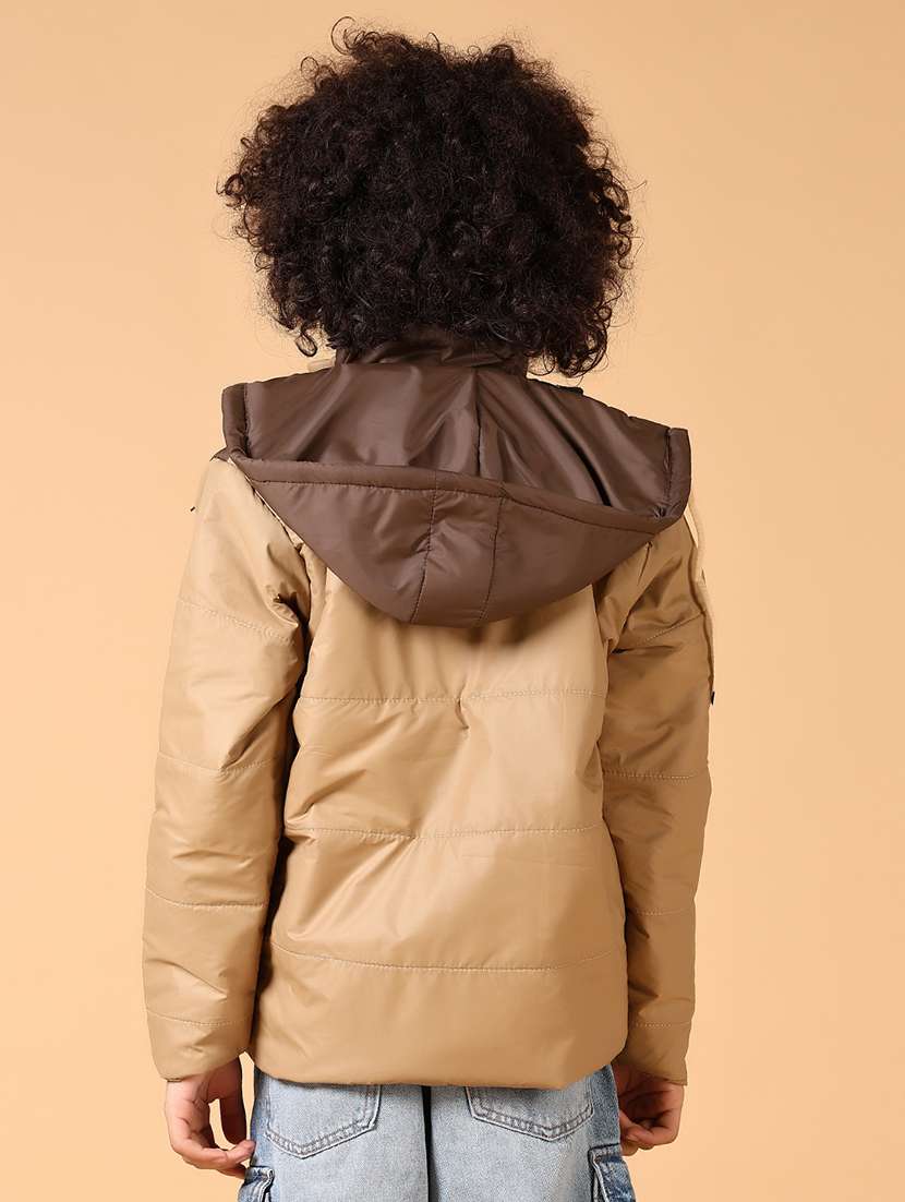 boys color block long sleeve quilted jacket - 21664506 -  Standard Image - 3