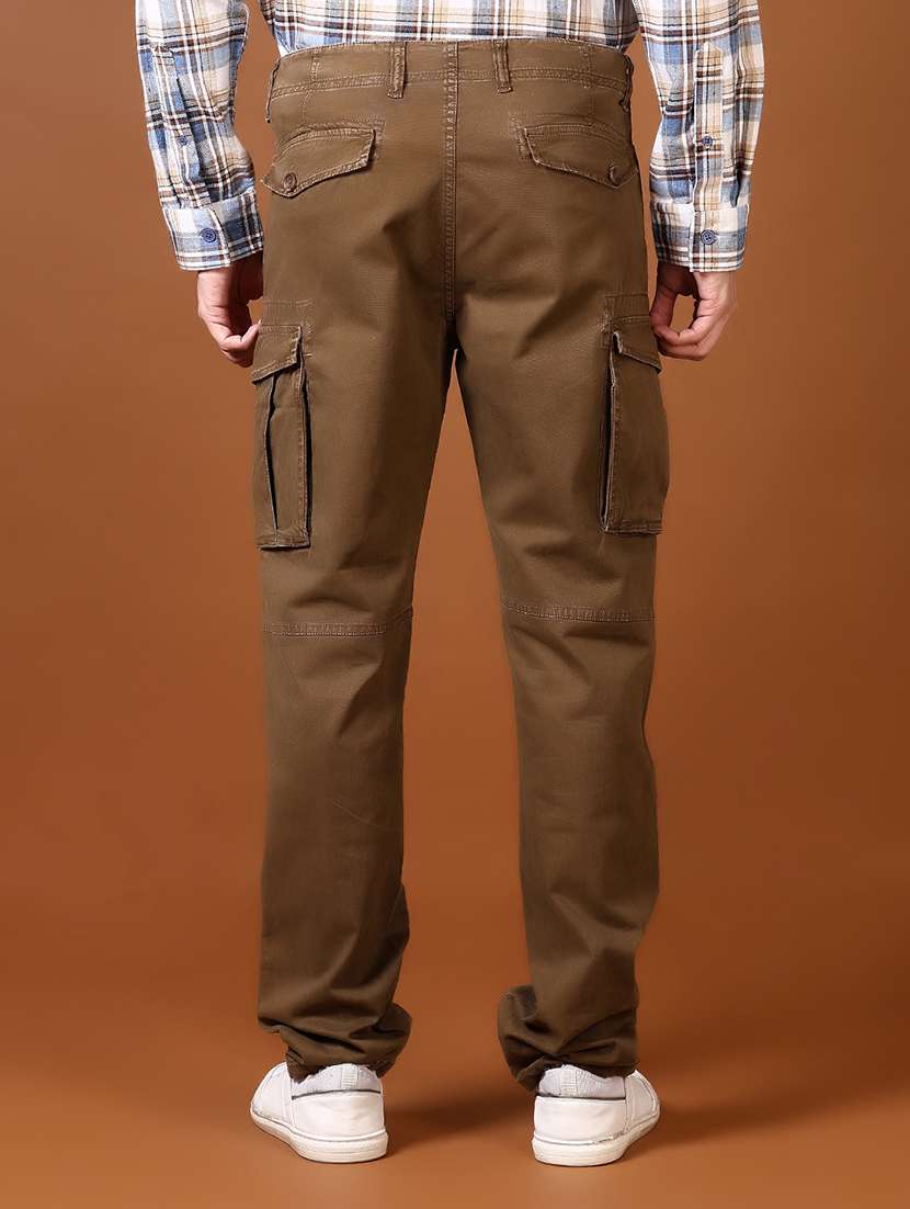 men solid mid rise regular fit cargo - 21664533 -  Standard Image - 3