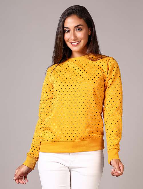 women polka dot printed long sleeve sweatshirt - 21664539 -  Standard Image - 0