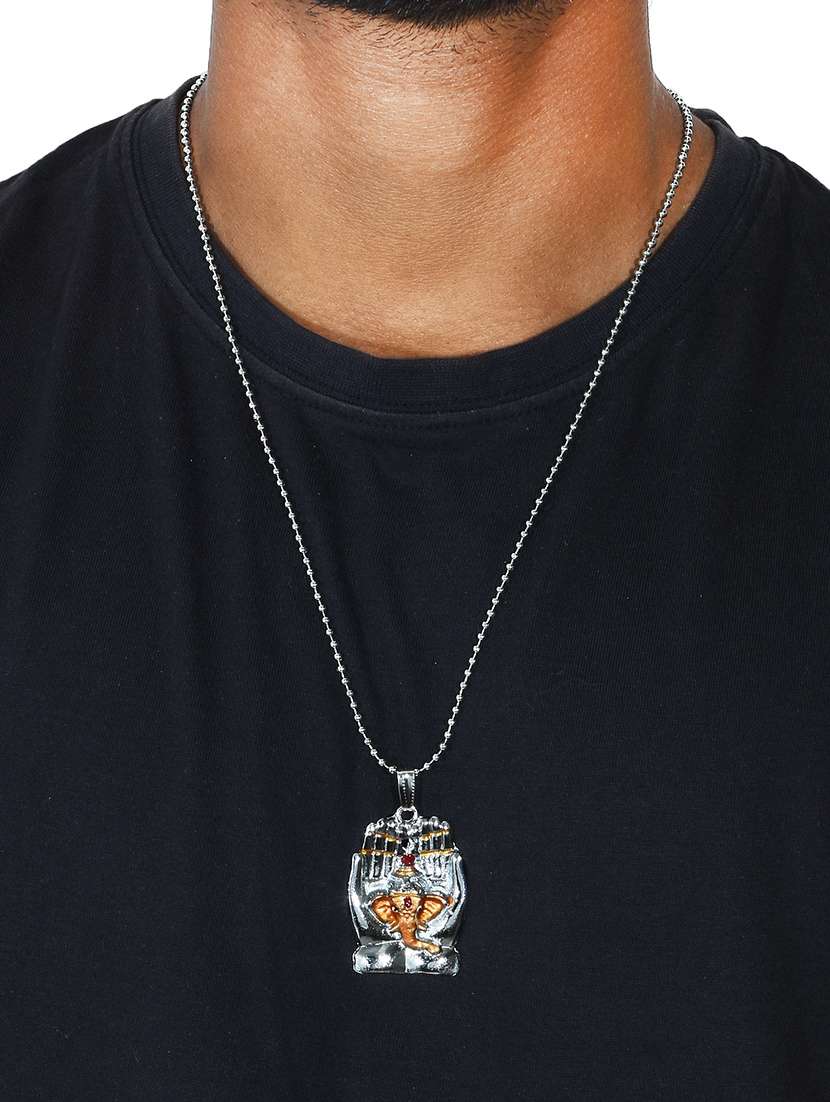men sacred idol pendant with chain - 21664919 -  Standard Image - 3