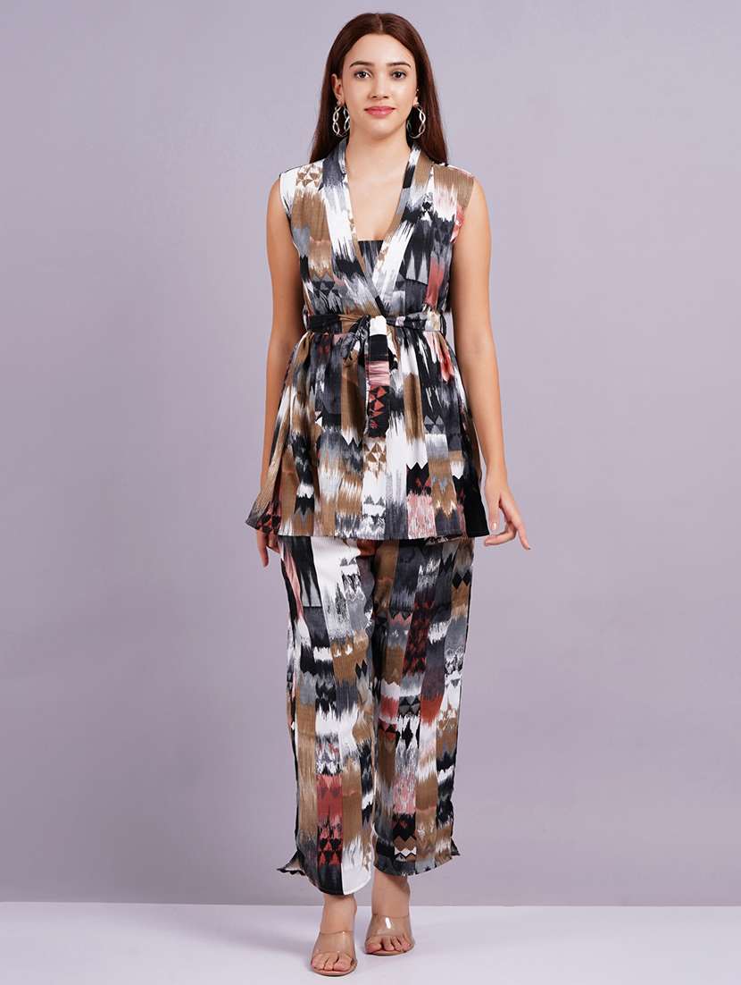 women black top and trouser set co-ords