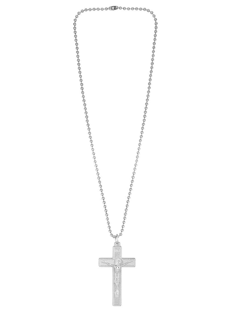 men saint praying jesus cross pendant with chain - 21664934 -  Standard Image - 3