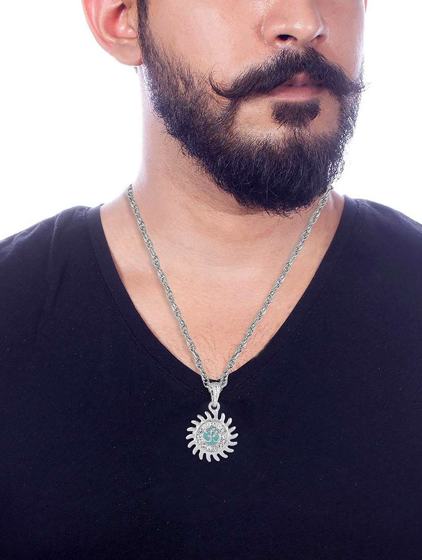 men sacred om pendant with chain - 21664939 -  Standard Image - 3