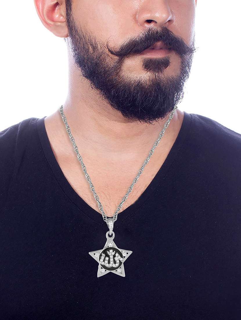 men sacred religious pendant with chain - 21664940 -  Standard Image - 3