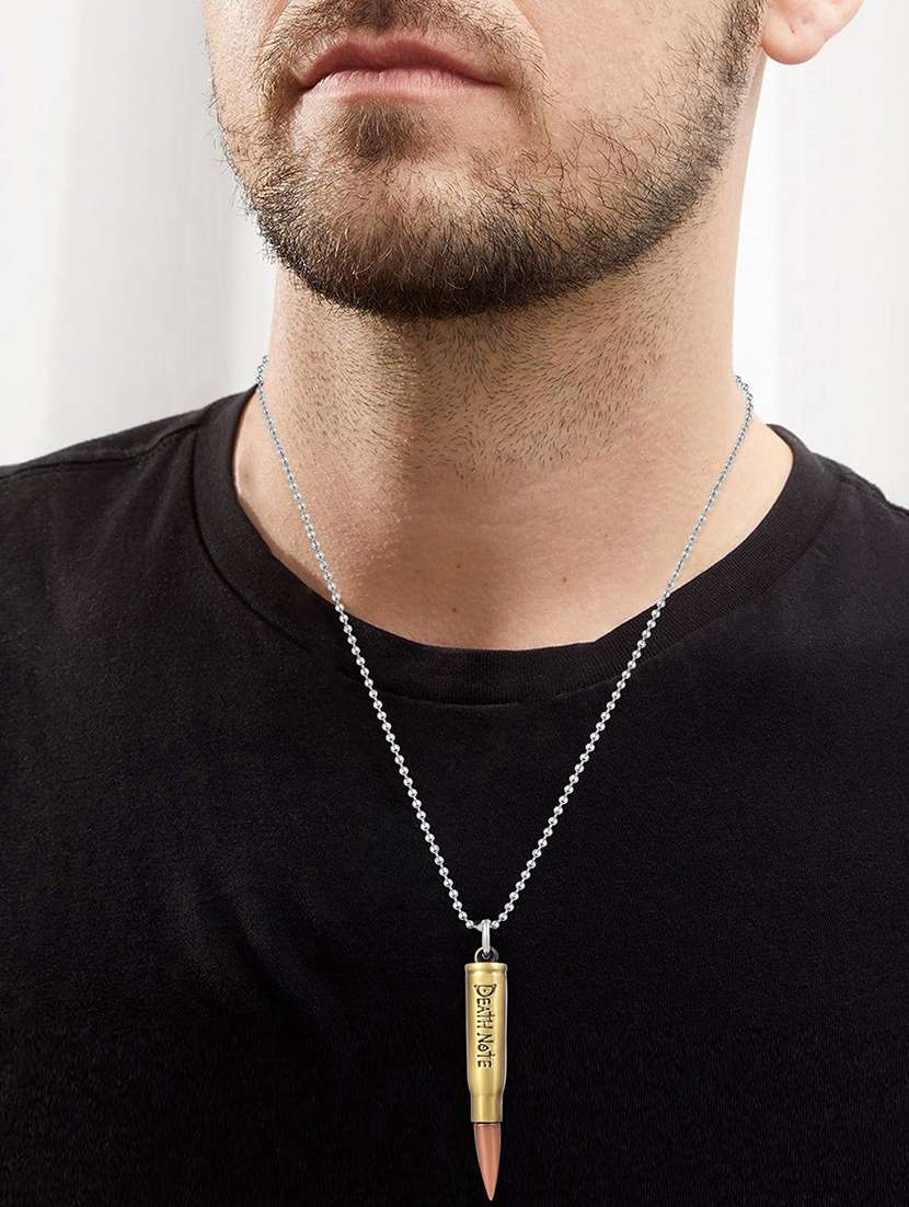 men heavy brass exact replica long real bullet shape & size chain pendant - 21664944 -  Standard Image - 3