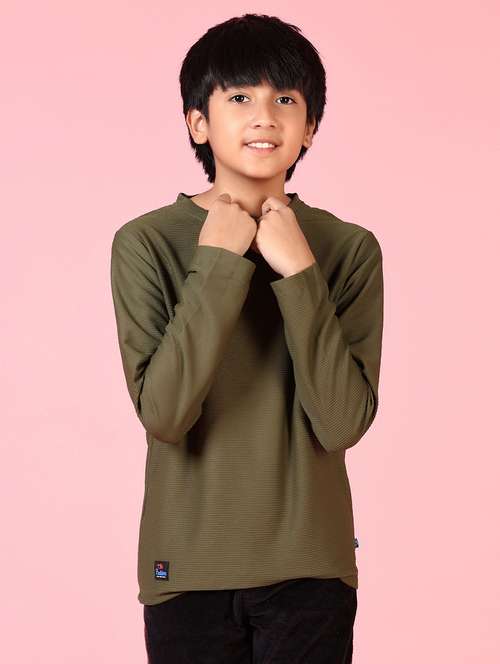 boys long sleeves plain t-shirt - 21665103 -  Standard Image - 0