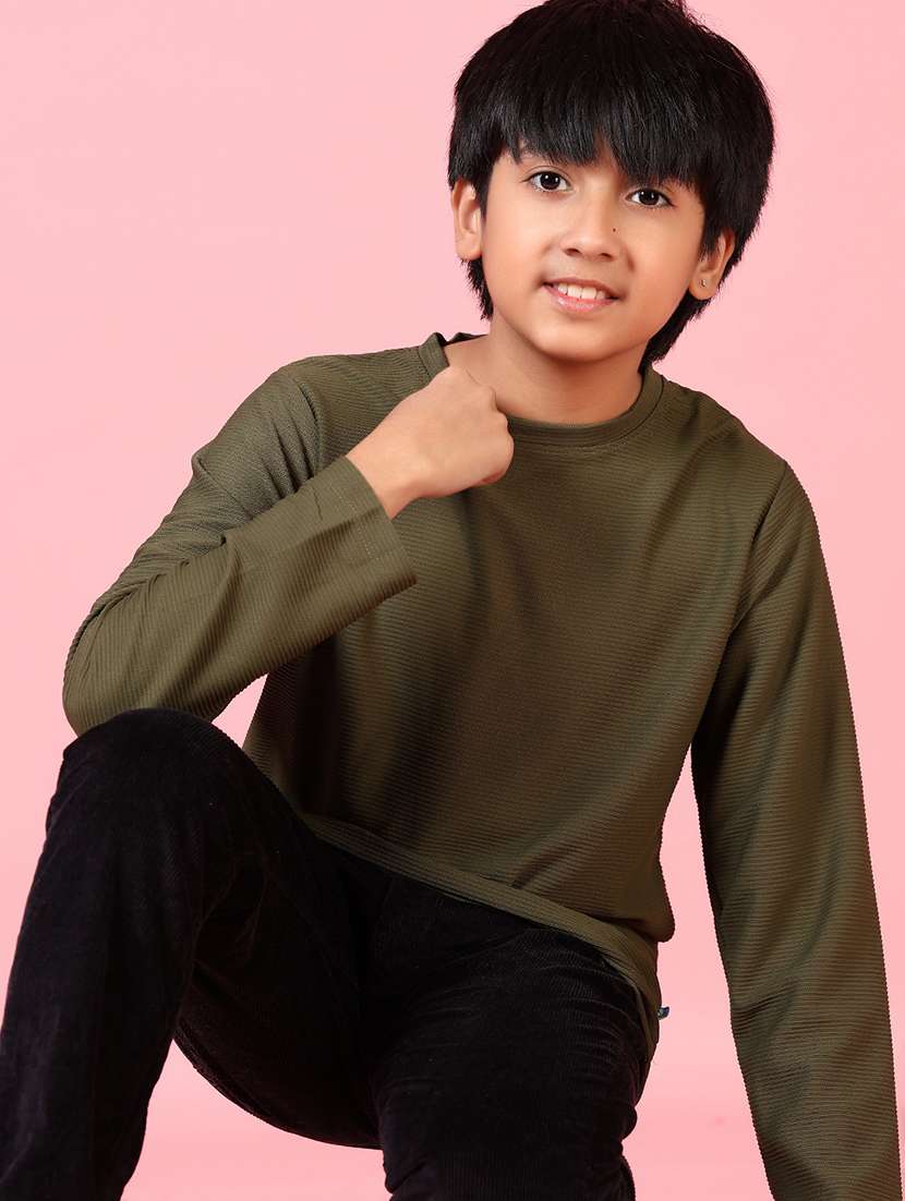 boys long sleeves plain t-shirt - 21665103 -  Standard Image - 3