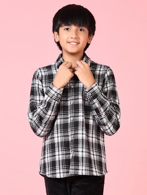boys long sleeves checkered shirt - 21665133 - Standard Image - 0