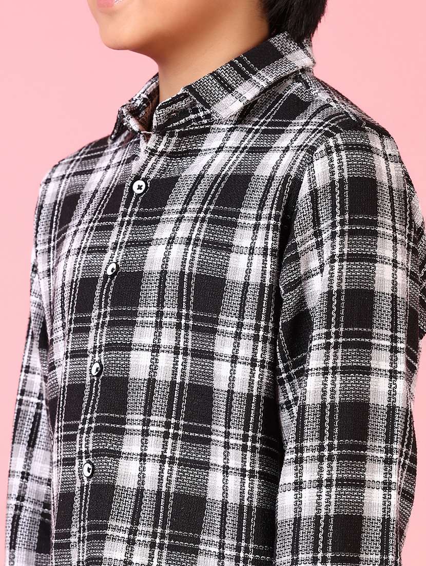 boys long sleeves checkered shirt - 21665133 - Standard Image - 5