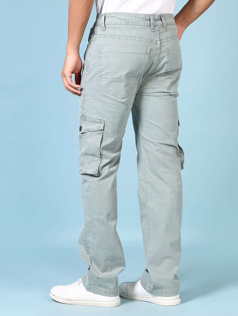 men solid mid rise regular fit cargo - 21665139 -  Standard Image - 3