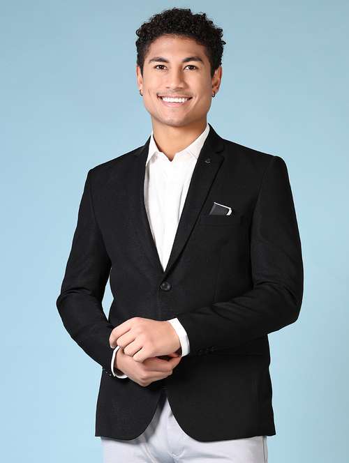 men solid long sleeve single breasted blazer - 21665182 -  Standard Image - 0