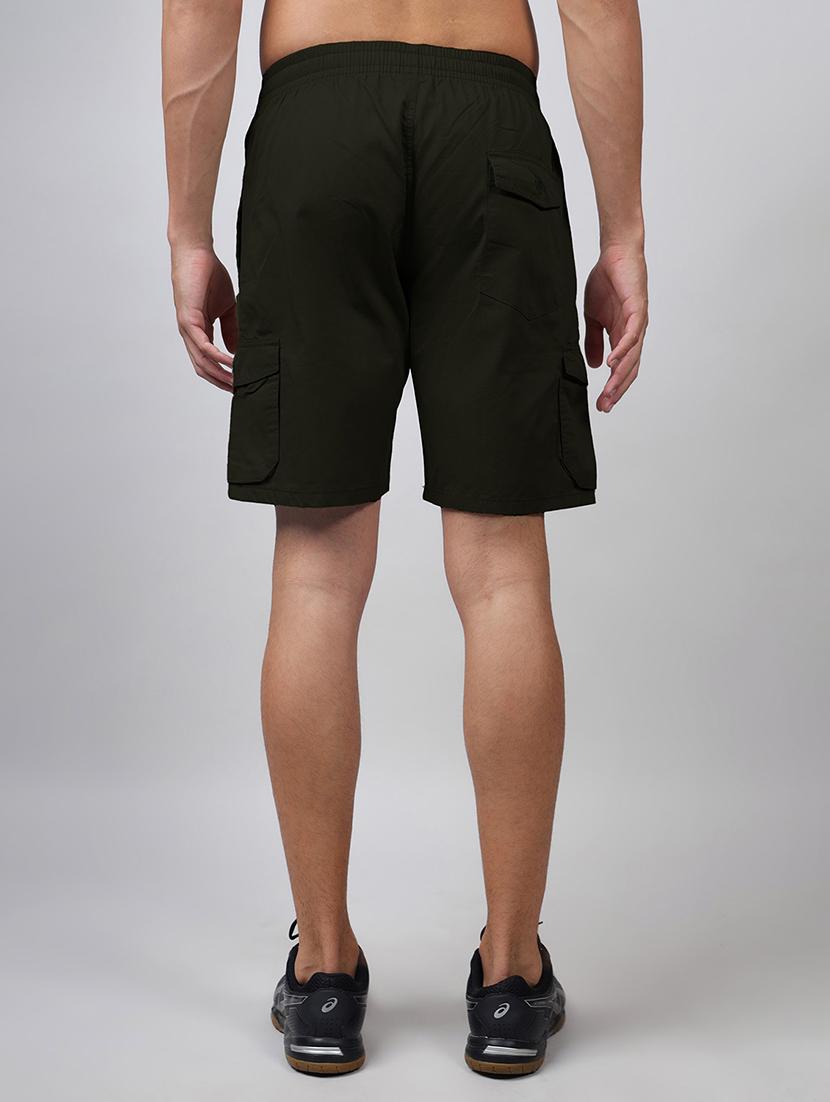 men mid rise solid cargo shorts - 21665288 - Standard Image - 3