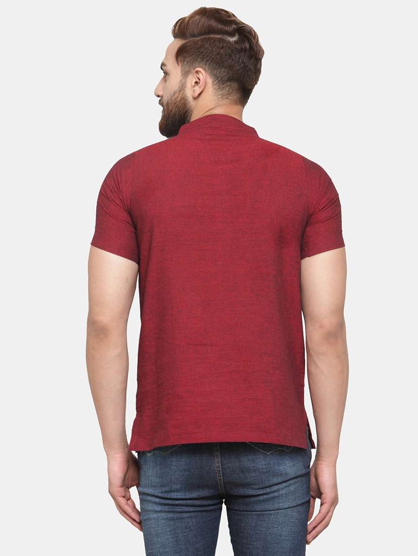 men mandarin neck solid short kurta - 21665334 -  Standard Image - 3