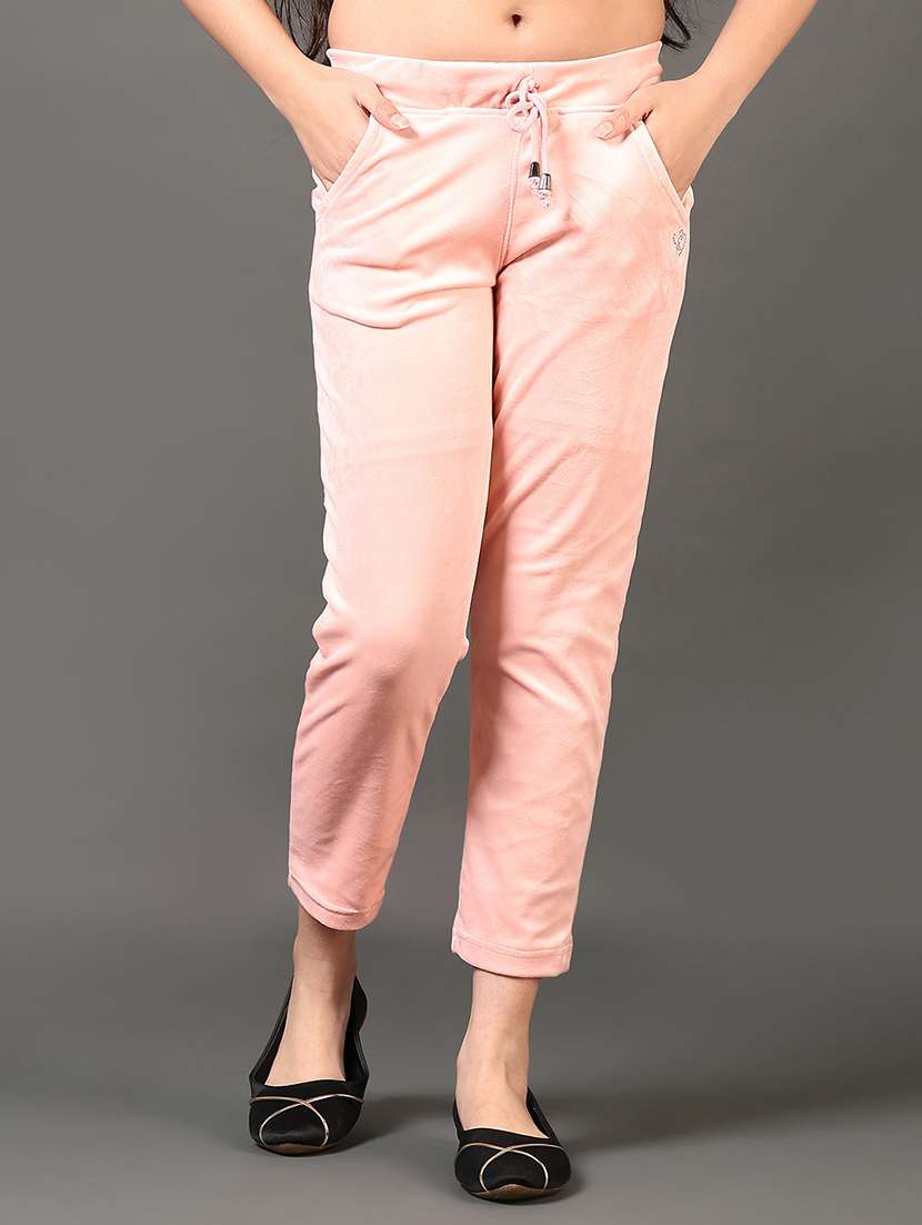 girls solid mid rise winter wear pyjama 