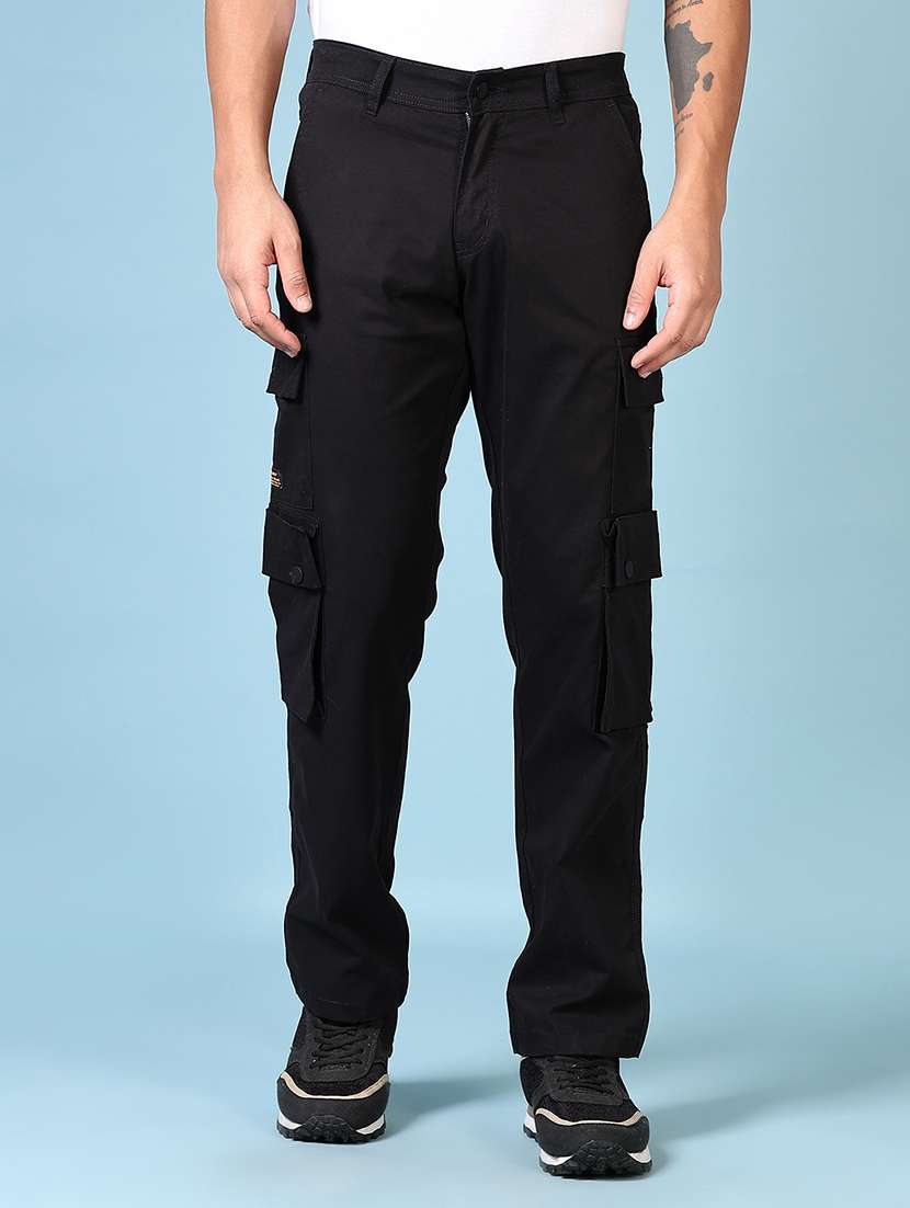 men solid mid rise regular fit cargo - 21665397 - Zoom Image - 0
