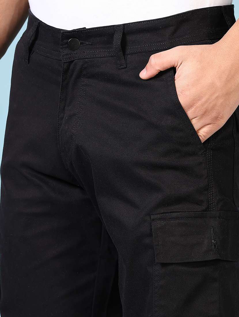 men solid mid rise regular fit cargo - 21665397 - Standard Image - 5