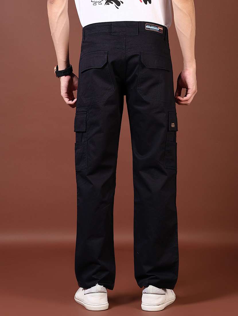 men solid mid rise regular fit cargo - 21665403 -  Standard Image - 3