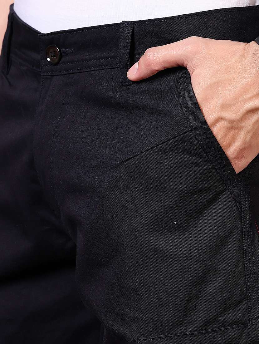 men solid mid rise regular fit cargo - 21665403 -  Standard Image - 5
